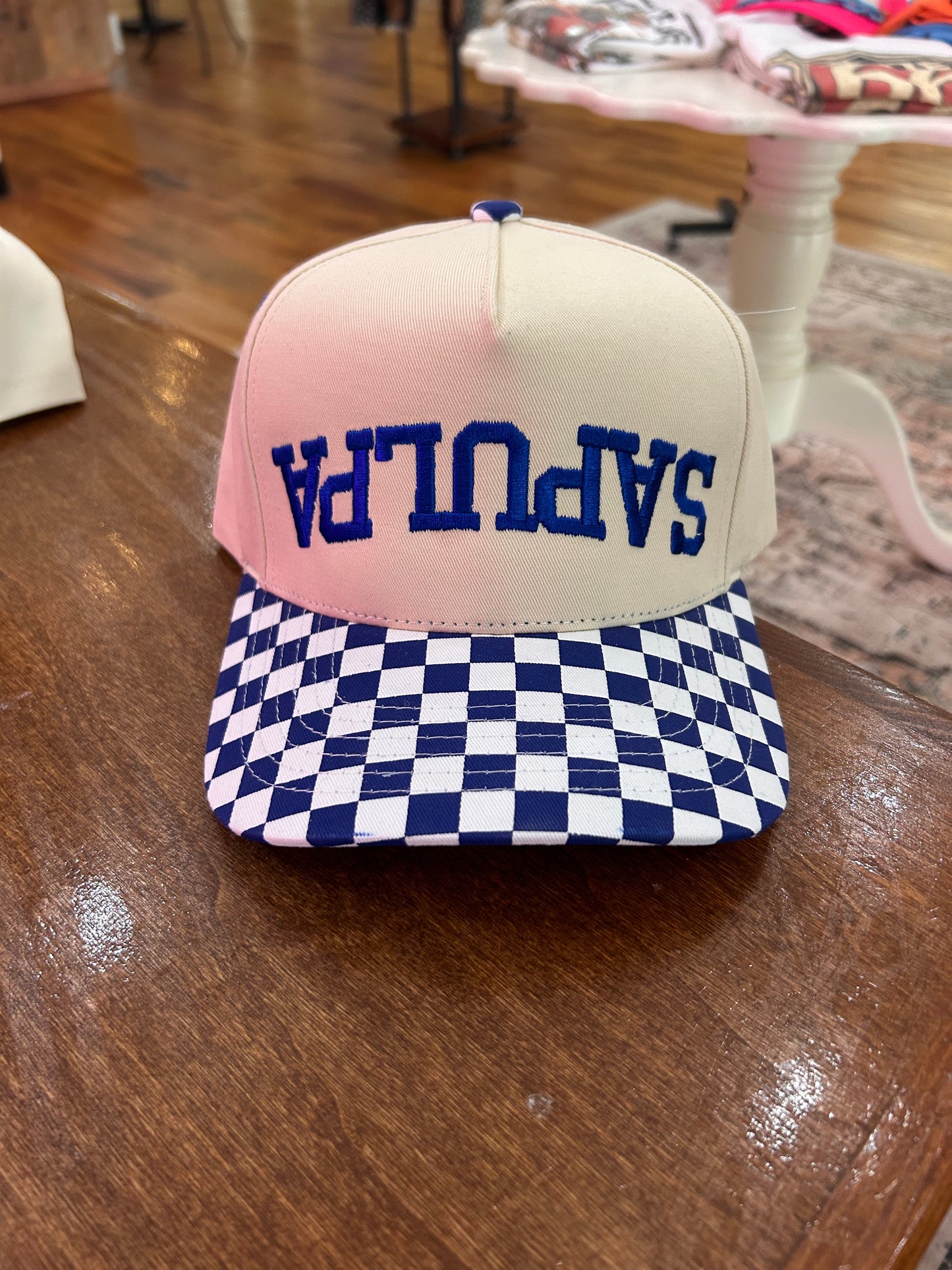 Upside Down Sapulpa Hat checkered bill