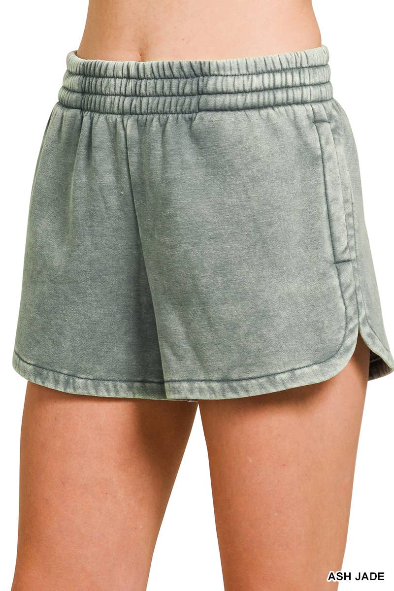 Acid Washed Dolphin Shorts