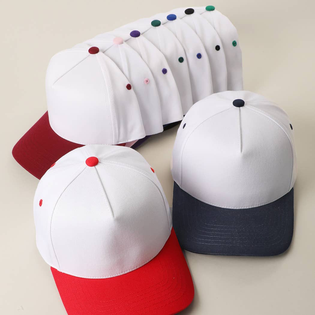 Color Pop Button Two-Tone Trucker Hat