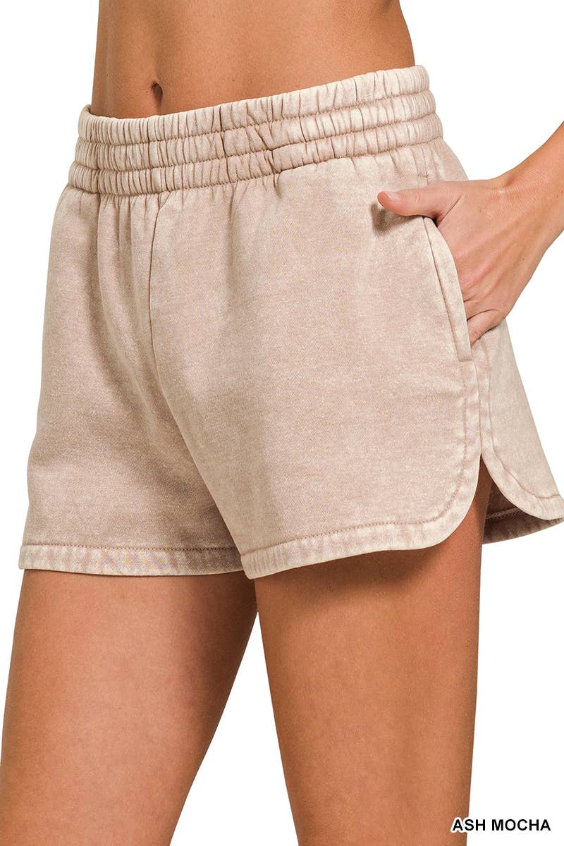 Acid Washed Dolphin Shorts