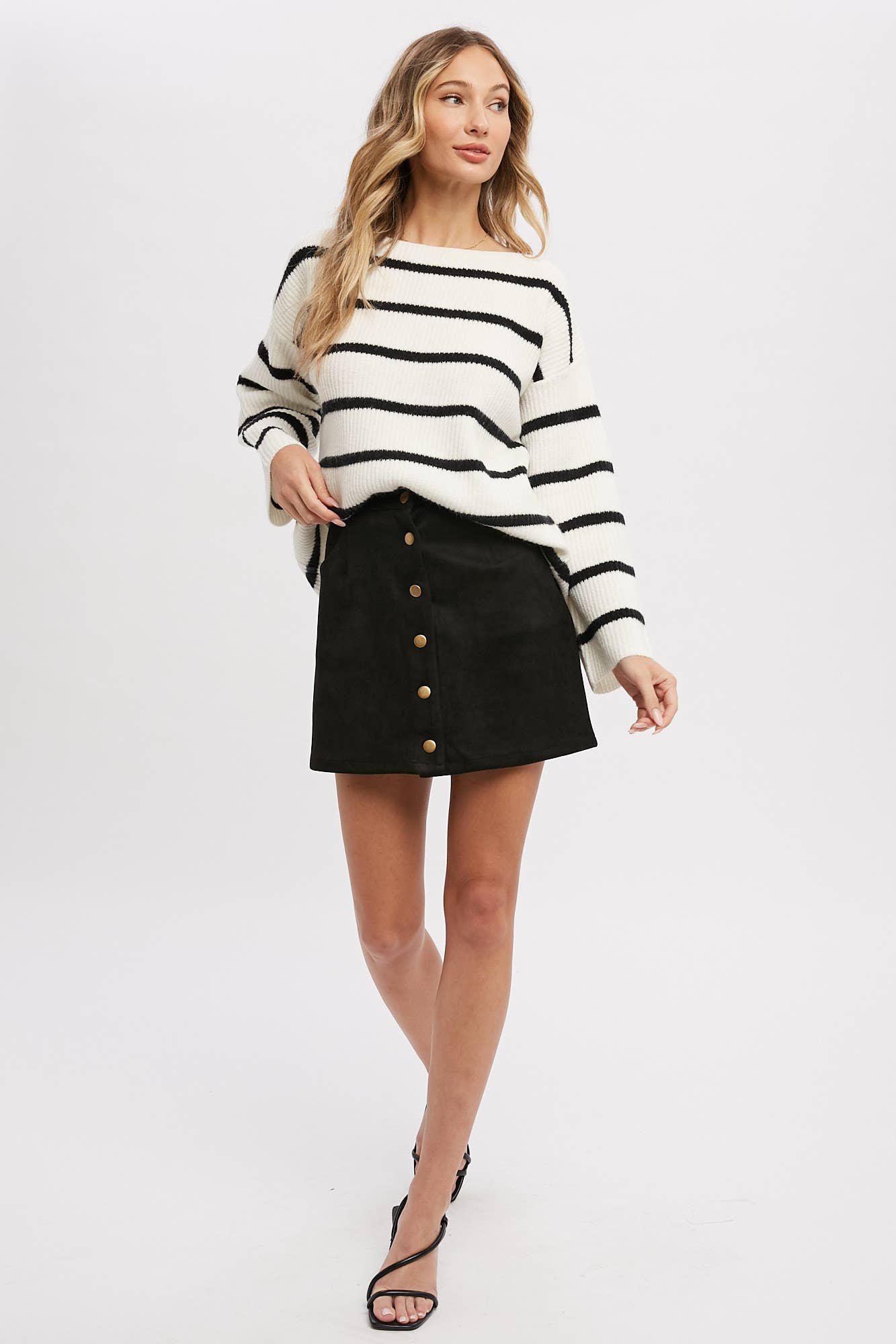 STRIPE RIBBED PULLOVER