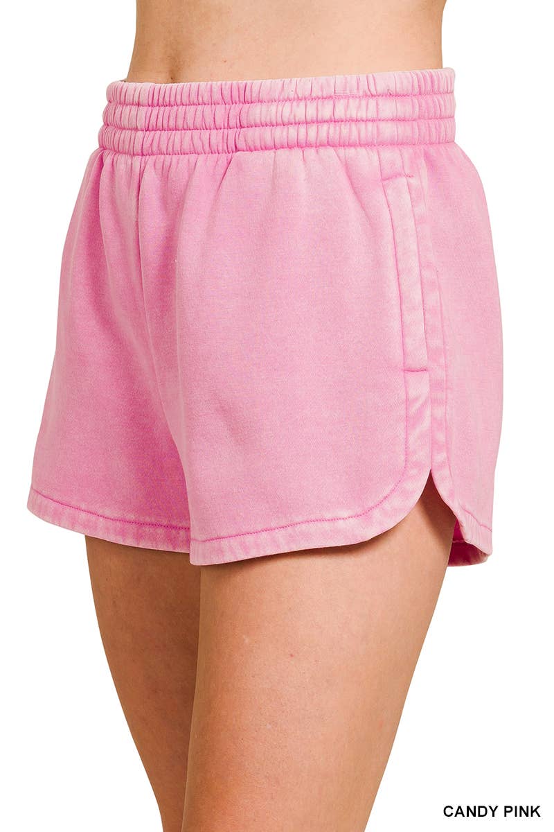 Acid Washed Dolphin Shorts