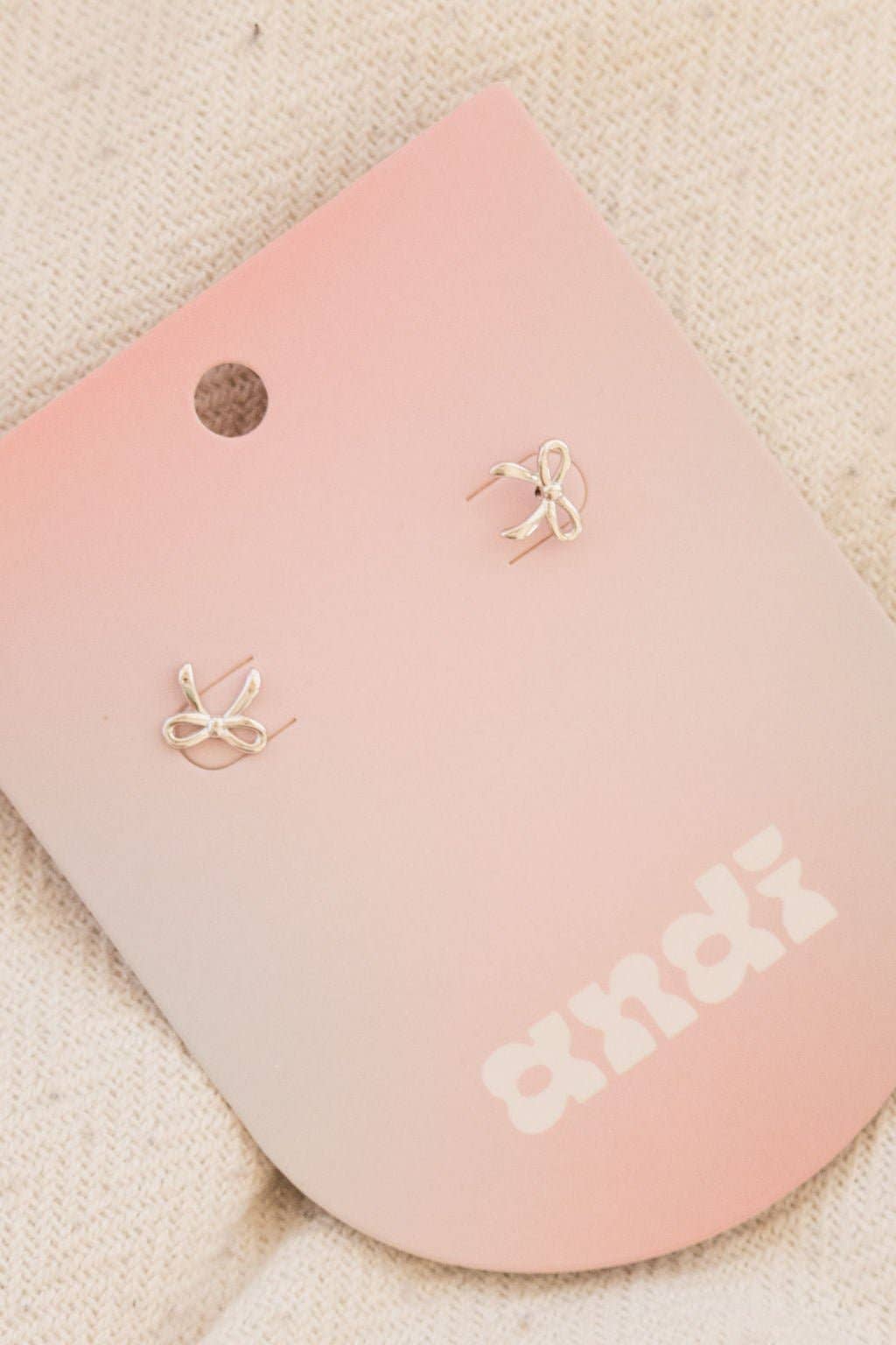 Silver Bows Stud Earrings