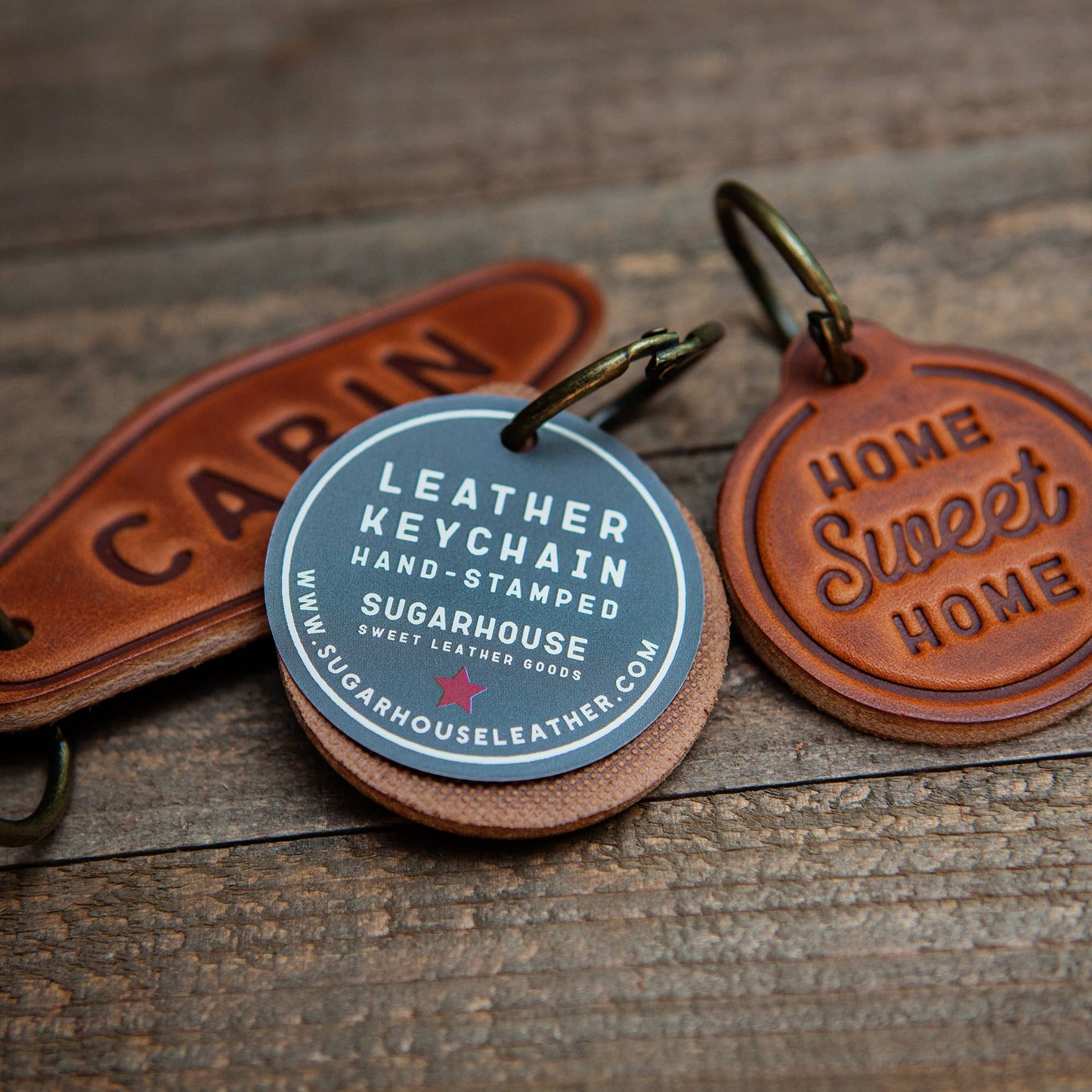 Oklahoma State Silhouette Leather Keychain Motel Style