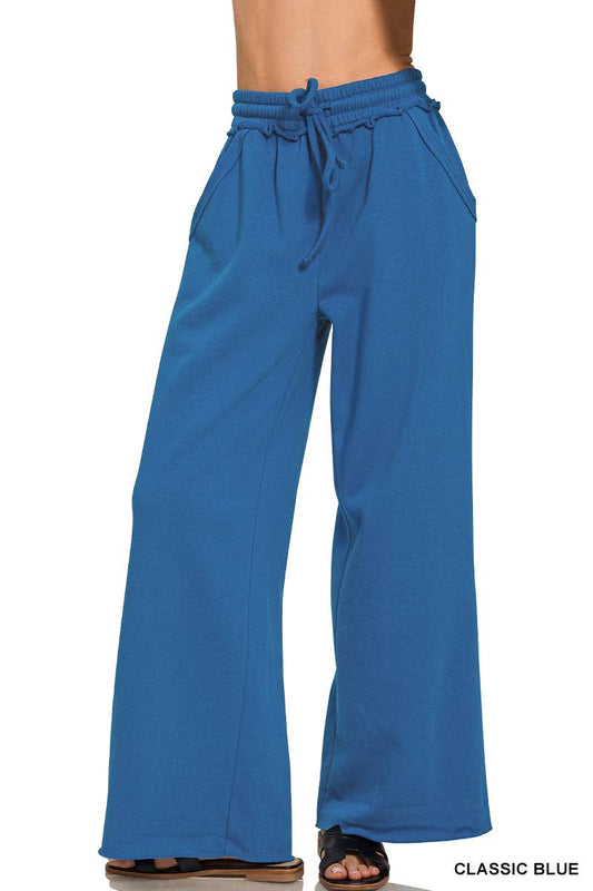Fleece Exposed Seam Wide Leg Sweatpants
