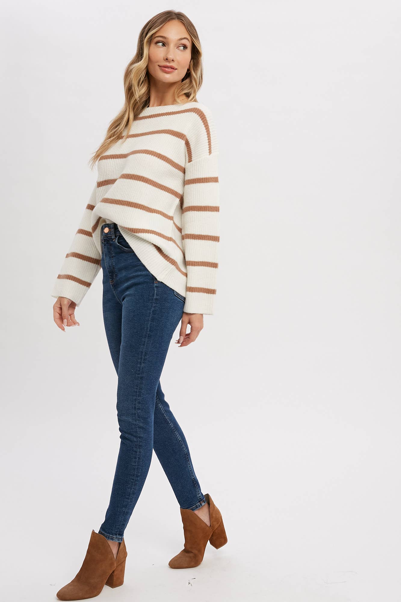 STRIPE RIBBED PULLOVER