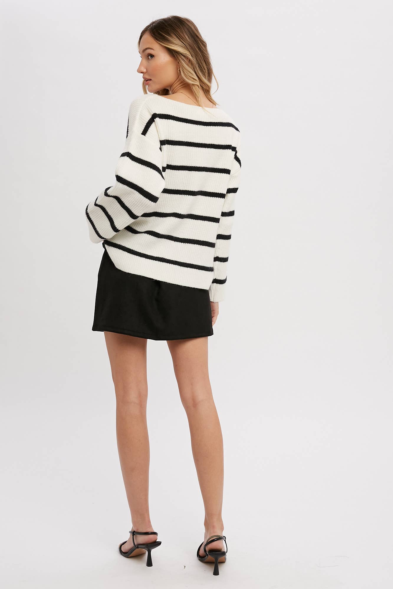 STRIPE RIBBED PULLOVER