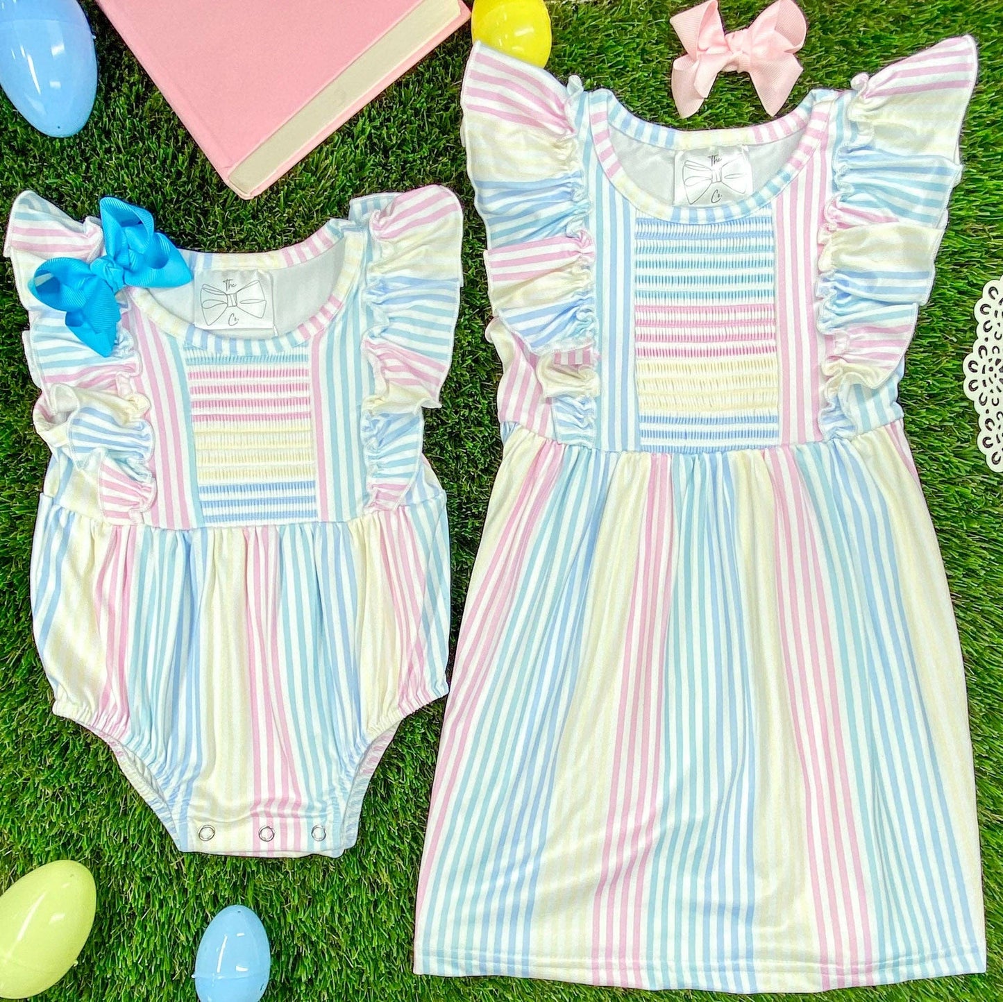 Classic Stripes Girls Infant Romper