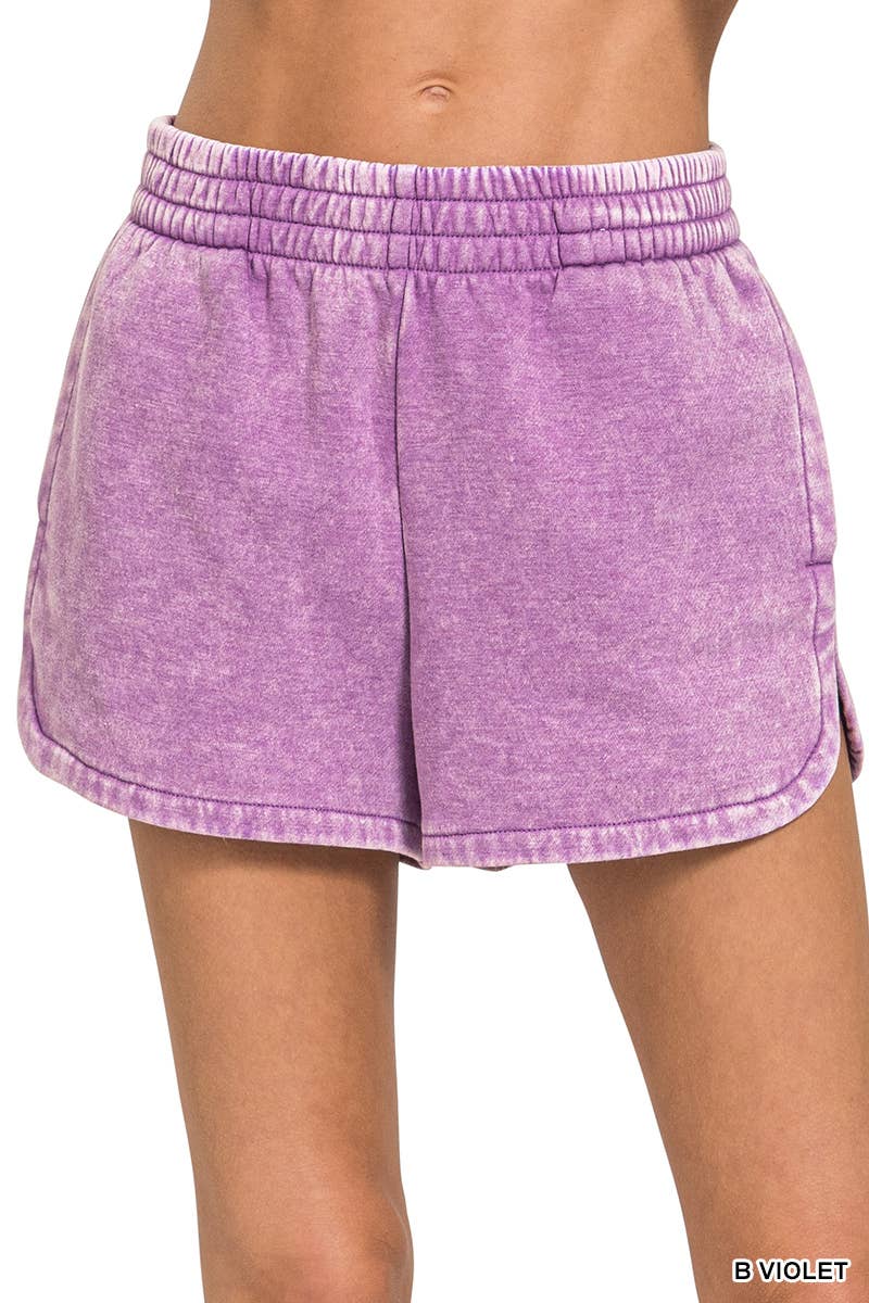 Acid Washed Dolphin Shorts