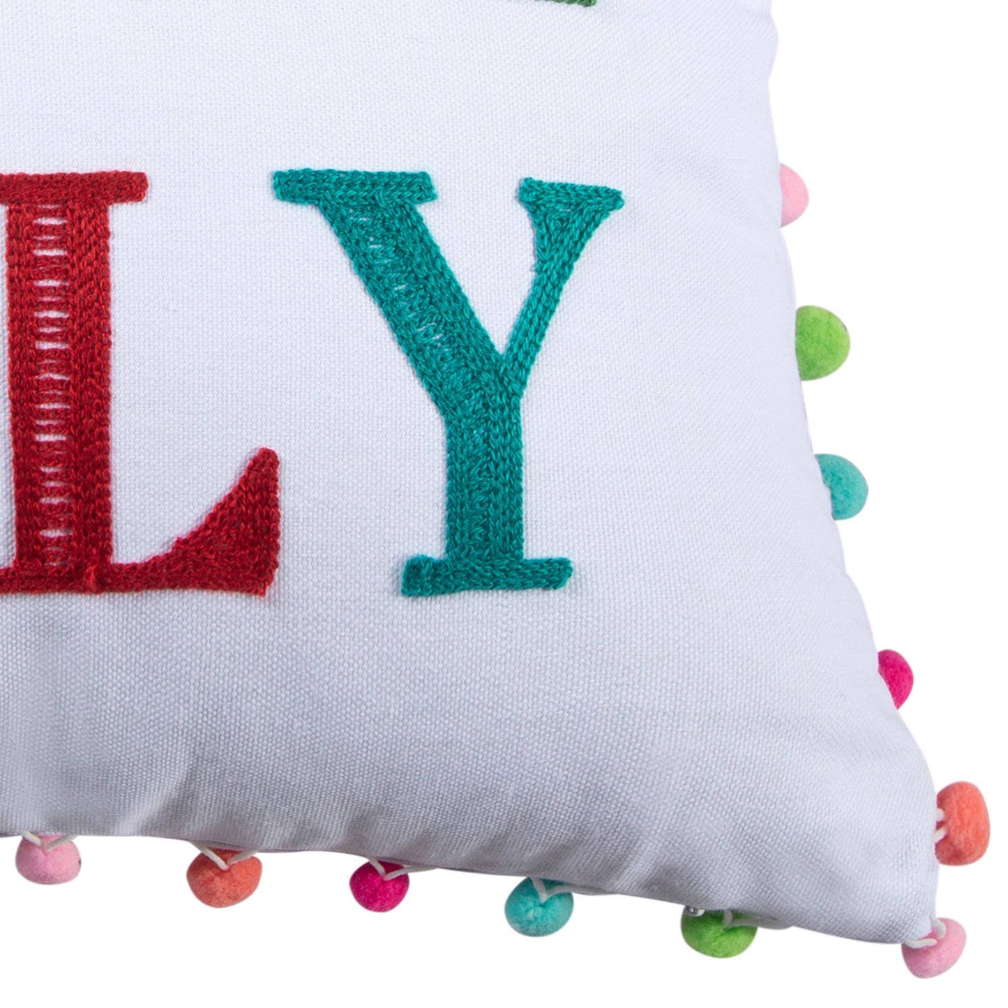 Holly Jolly Pom Pillow