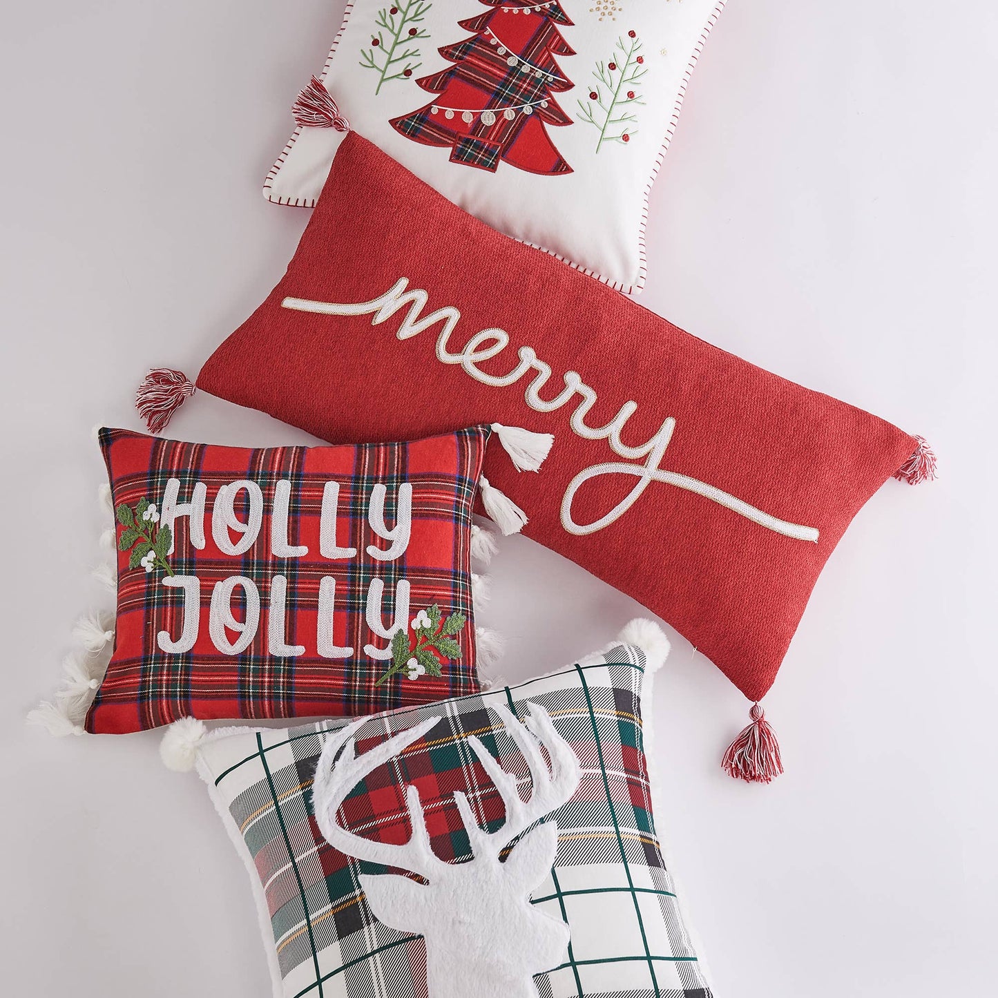 Holly Jolly Tassel Throw Pillow