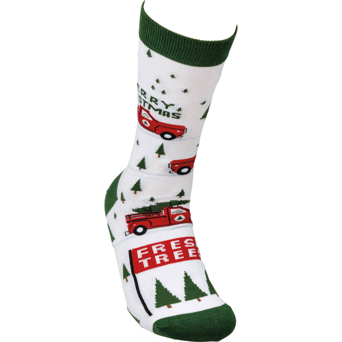 Truck And Tree Merry Christmas Socks