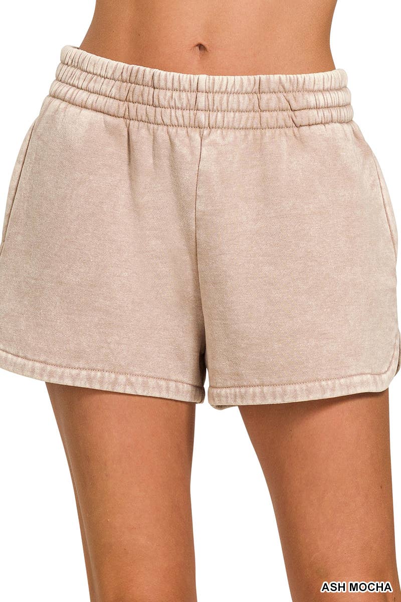 Acid Washed Dolphin Shorts