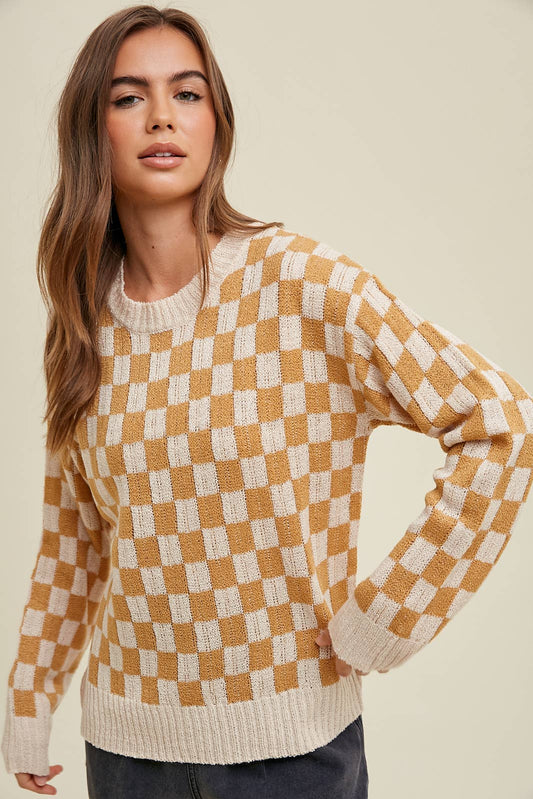 LIGHTWEIGHT CHECKERED PULLOVER