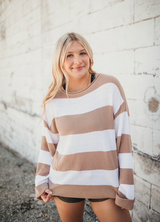 Coco Ribbed Stripped Pullover