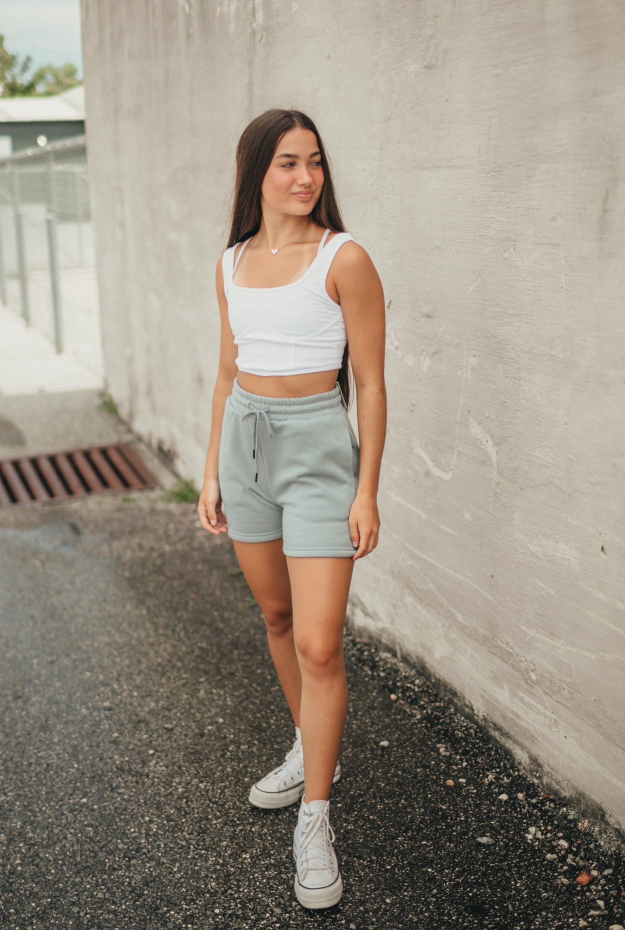 Blue Grey Sweat Shorts