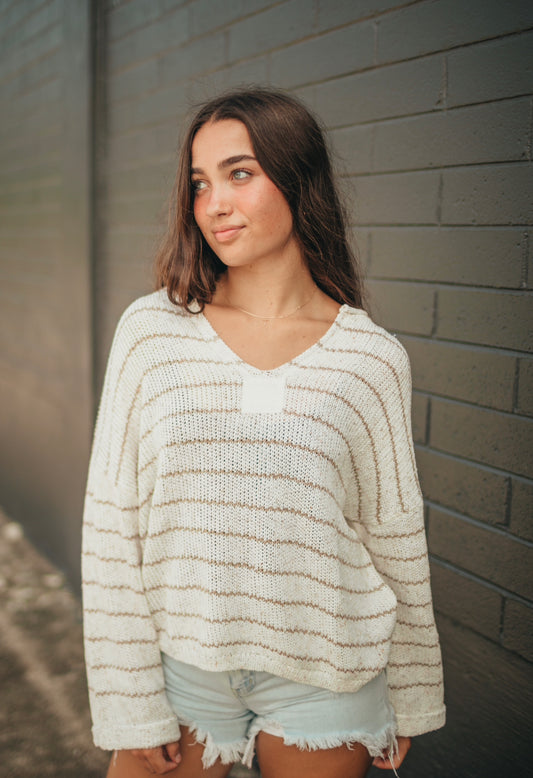 Striped Drop Knit Sweater