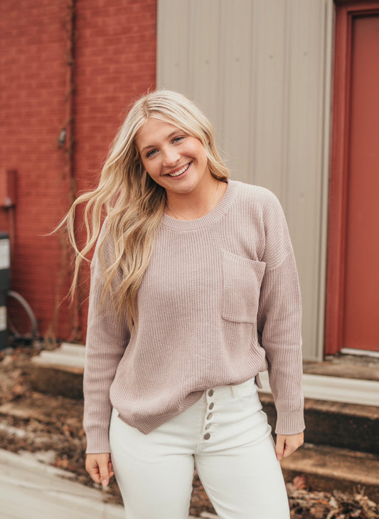 Mauve Pocket Sweater