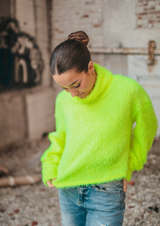 Neon Turtle Neck Top