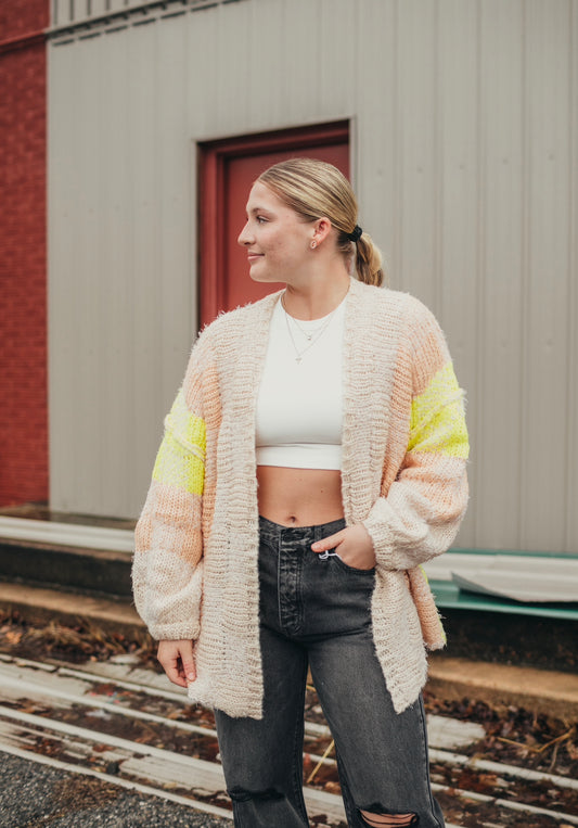 Checkered Lime Cardigan