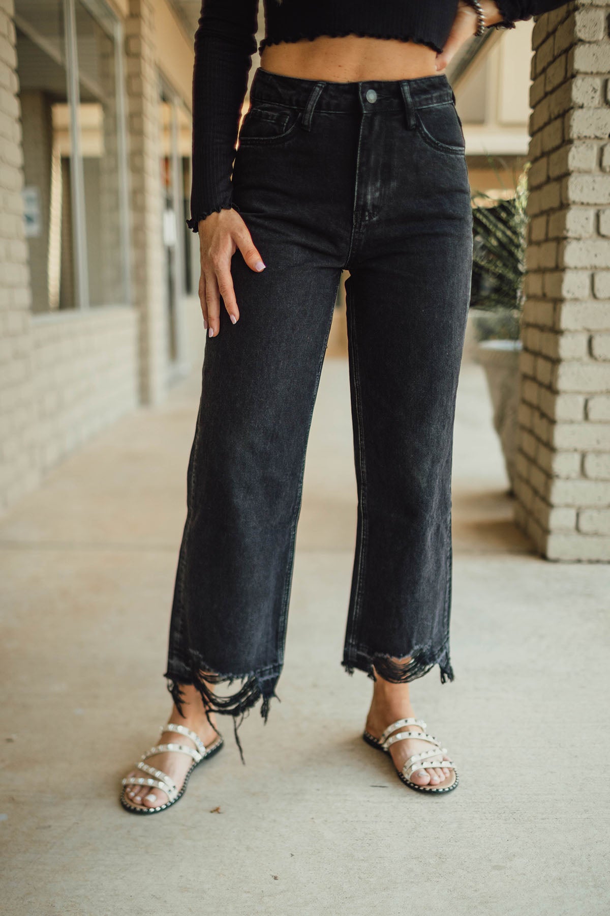 Black Flare Cropped Jean